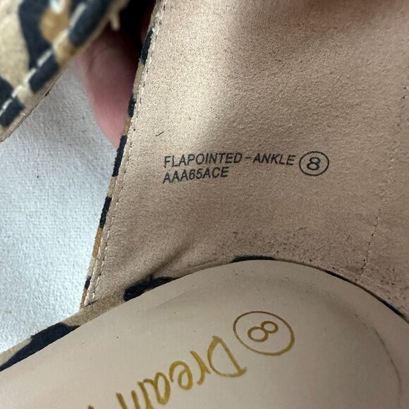 Dream Pairs Womens Leopard Print Ankle Strap Pointed Flats Size 8 - Picture 3 of 8